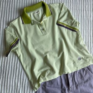 Tory Sport Lime Polo Shirt with Purple Accents